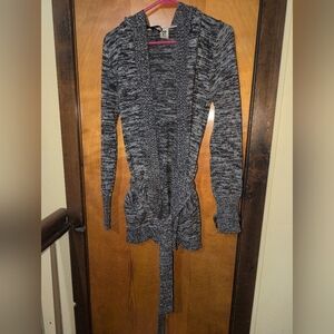 Roxy Woman's Small Open Faced Sweater With Tie Around Waist And Hood